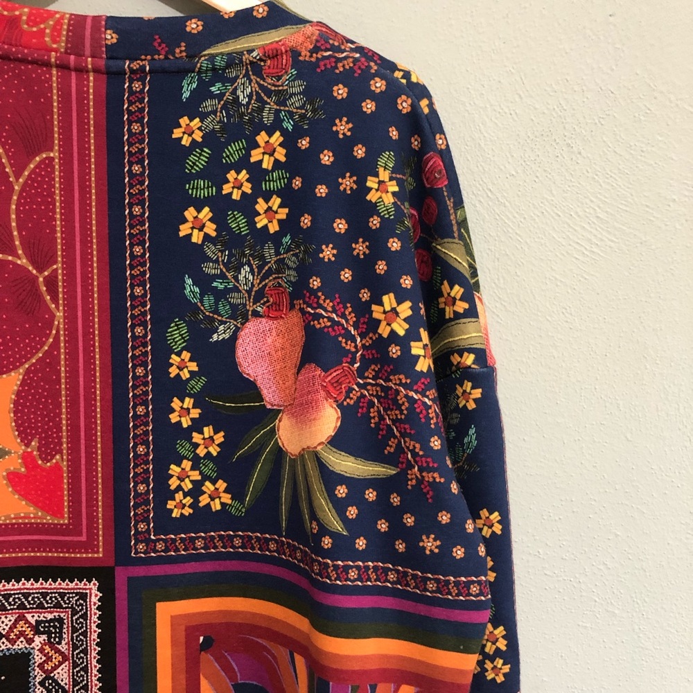 FARM Rio Multicolor Patchwork Crewneck Sweater - Picture 9 of 13